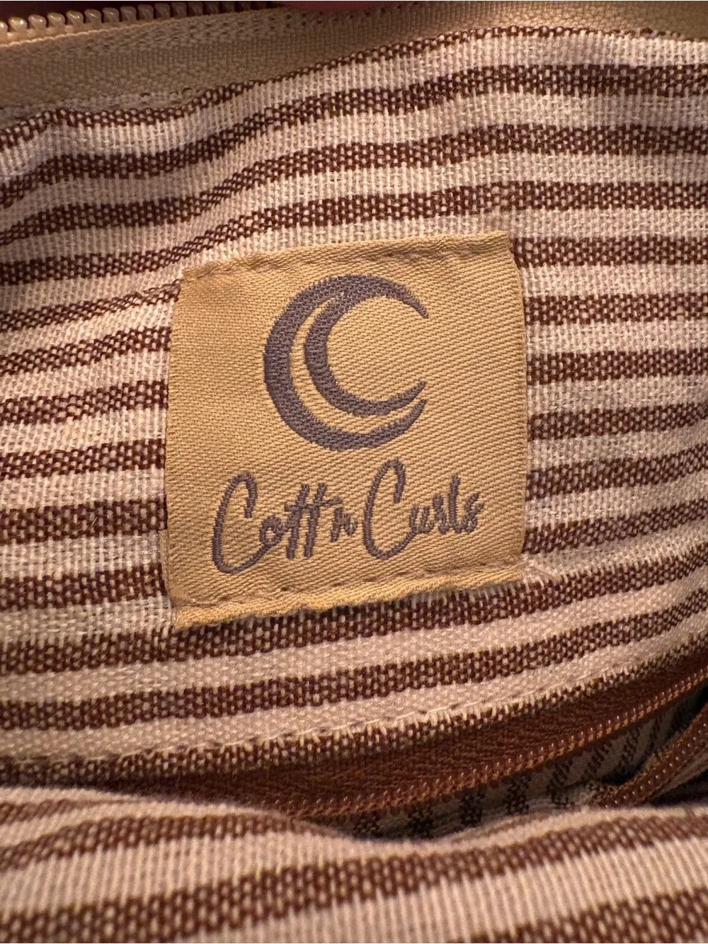 Small Canvas Dog Print Crossbody Bag with Brown Strap